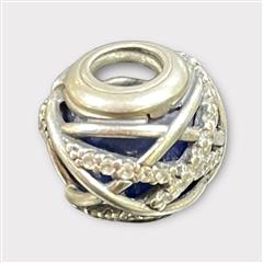 Pandora 925 Sterling Silver Galaxy Royal Blue & CZ Bead Charm